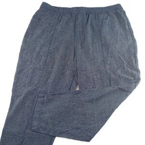 Old Navy Women's High Rise Crop Pant Size XL Chambray Blue Linen Blend Pull-On